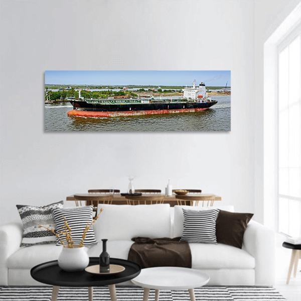 Unloaded Oil Tanker Panoramic Canvas Wall Art-1 Piece-36" x 12"-Tiaracle