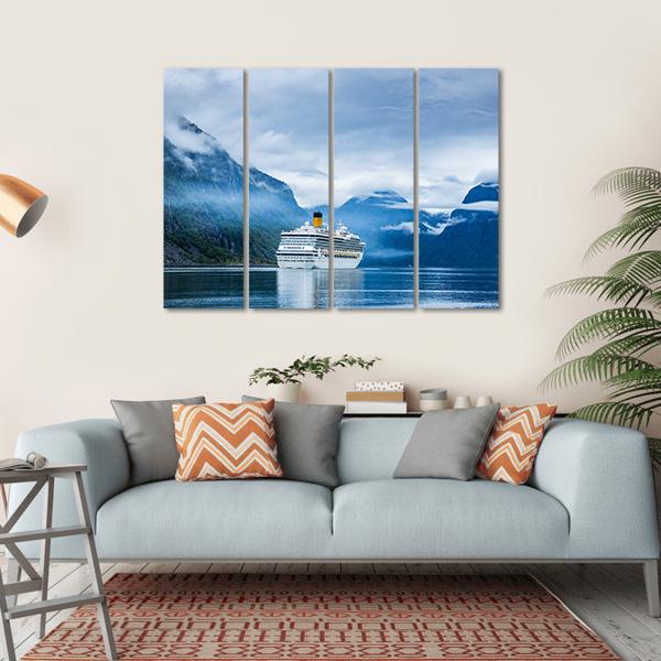 Cruise Ship Norway Canvas Wall Art-1 Piece-Gallery Wrap-36" x 24"-Tiaracle