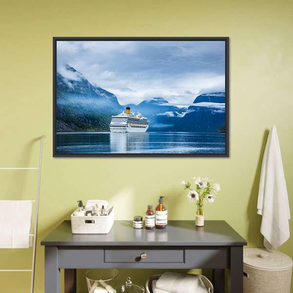 Cruise Ship Norway Canvas Wall Art-3 Horizontal-Gallery Wrap-25" x 16"-Tiaracle
