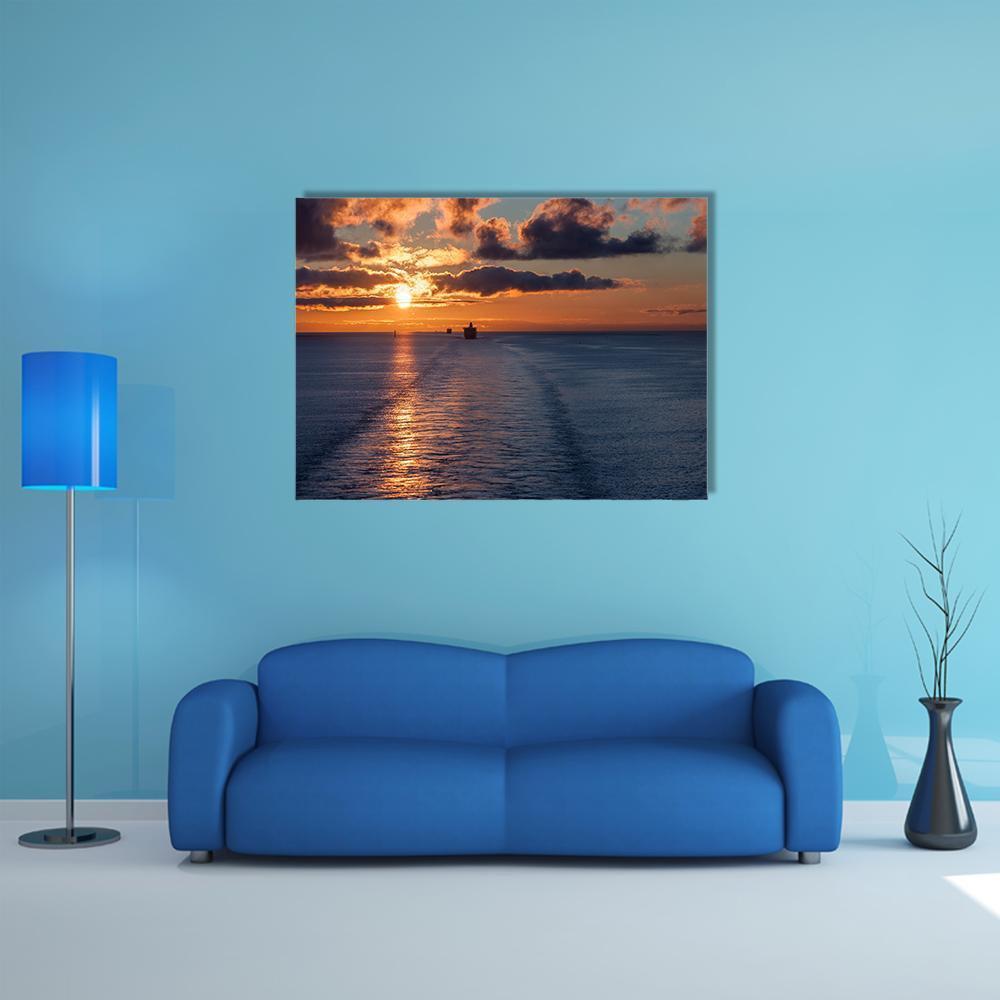 Cruiser In Morning Time Canvas Wall Art-1 Piece-Gallery Wrap-48&quot; x 32&quot;-Tiaracle