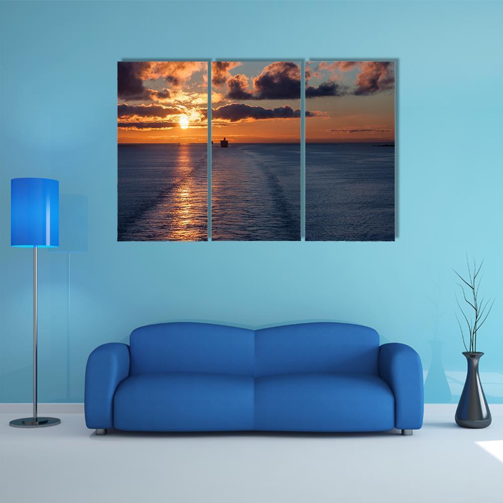 Cruiser In Morning Time Canvas Wall Art-5 Star-Gallery Wrap-62" x 32"-Tiaracle