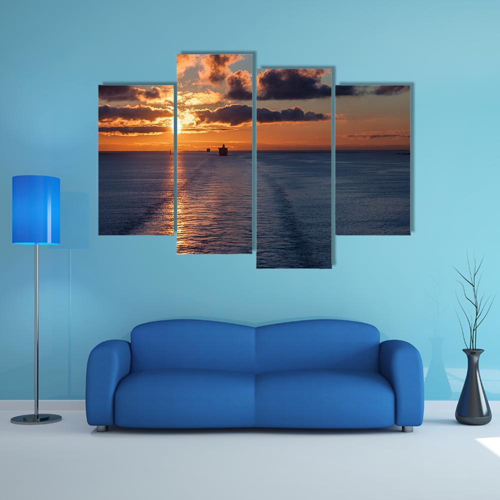 Cruiser In Morning Time Canvas Wall Art-4 Pop-Gallery Wrap-50&quot; x 32&quot;-Tiaracle