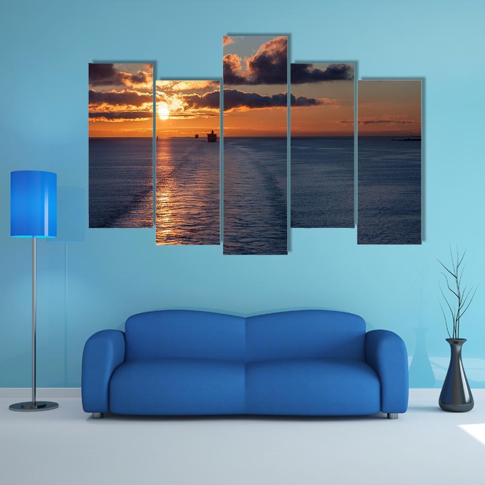 Cruiser In Morning Time Canvas Wall Art-5 Pop-Gallery Wrap-47&quot; x 32&quot;-Tiaracle