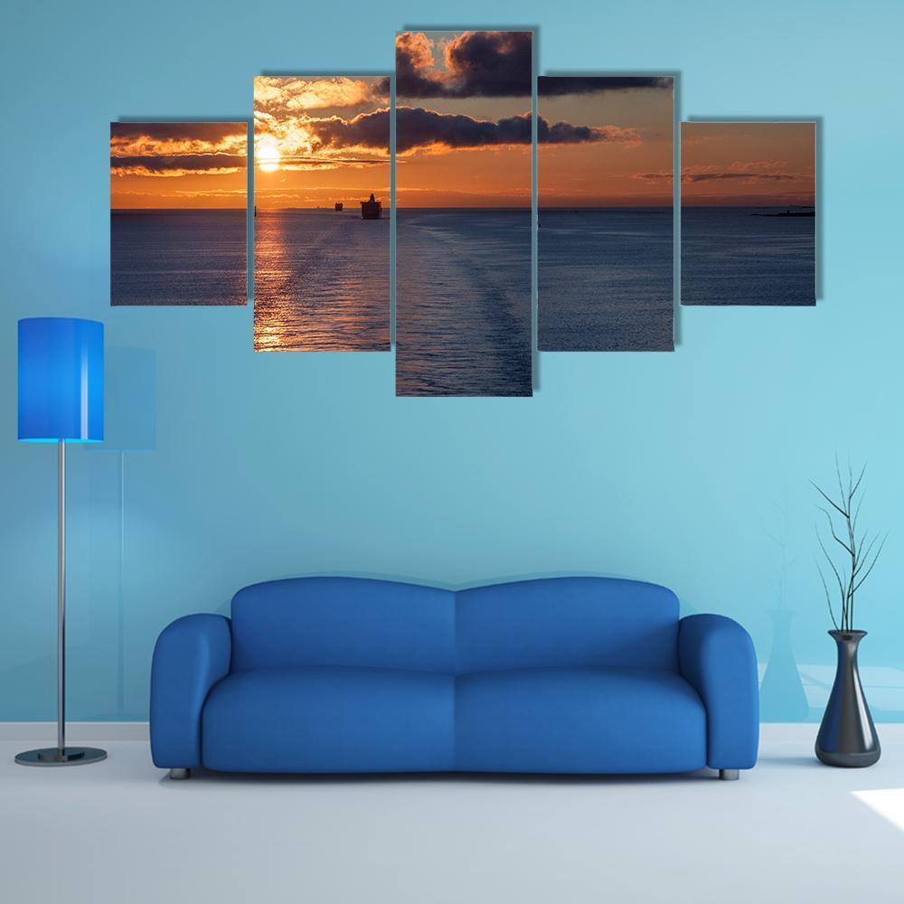 Cruiser In Morning Time Canvas Wall Art-5 Star-Gallery Wrap-62" x 32"-Tiaracle