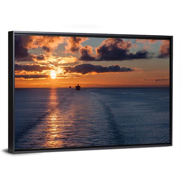 Cruiser In Morning Time Canvas Wall Art-3 Horizontal-Gallery Wrap-25" x 16"-Tiaracle