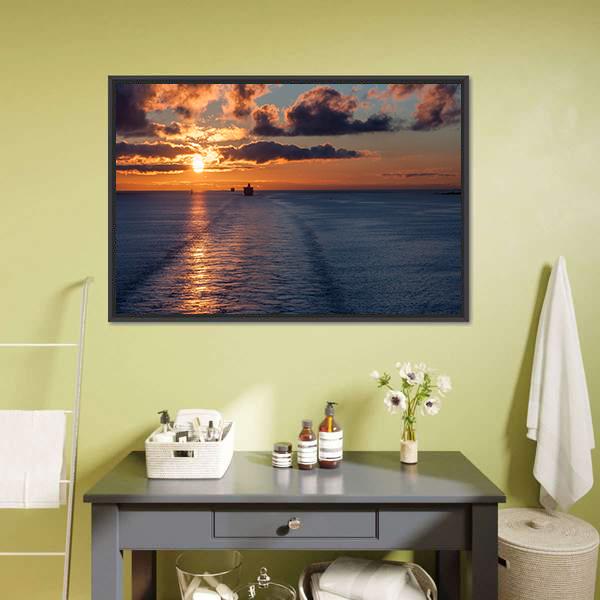 Cruiser In Morning Time Canvas Wall Art-3 Horizontal-Gallery Wrap-25" x 16"-Tiaracle