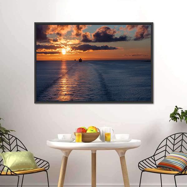 Cruiser In Morning Time Canvas Wall Art-1 Piece-Floating Frame-24&quot; x 16&quot;-Tiaracle