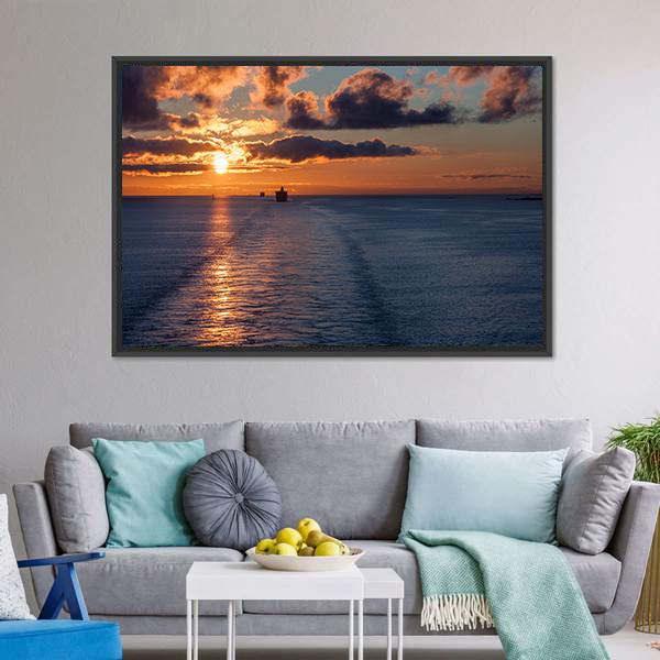 Cruiser In Morning Time Canvas Wall Art-3 Horizontal-Gallery Wrap-25" x 16"-Tiaracle