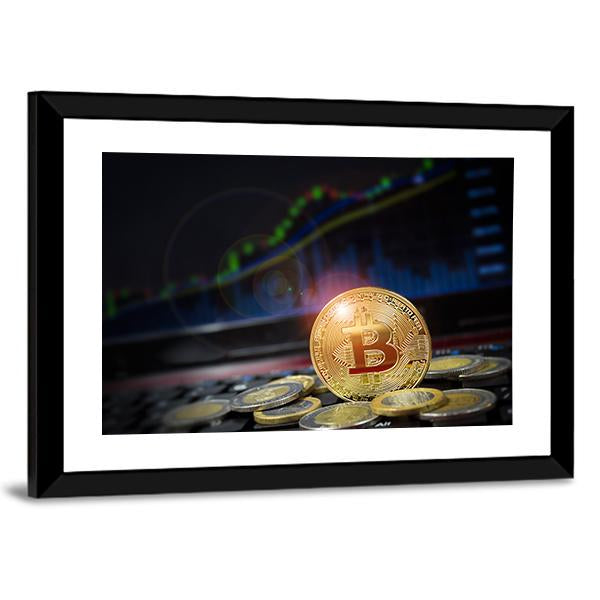 Cryptocurrency Bitcoins Canvas Wall Art-3 Horizontal-Gallery Wrap-25" x 16"-Tiaracle