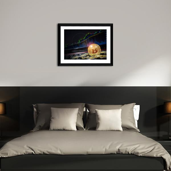 Cryptocurrency Bitcoins Canvas Wall Art-3 Horizontal-Gallery Wrap-25" x 16"-Tiaracle