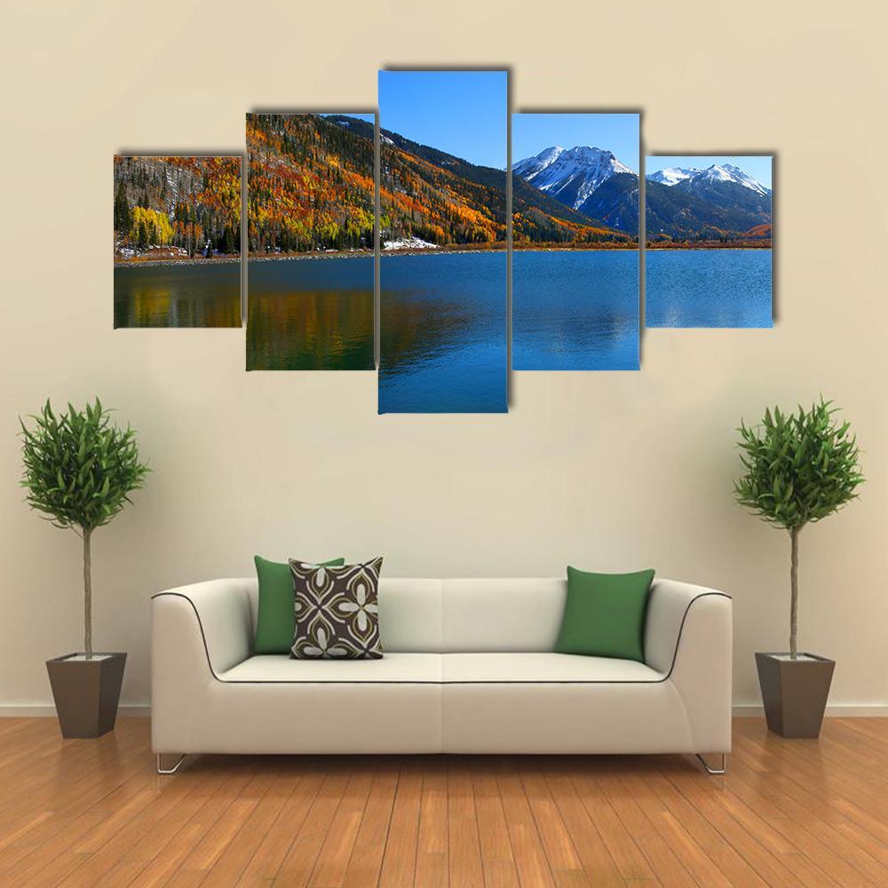 Crystal Lake Colorado Canvas Wall Art-5 Star-Gallery Wrap-62" x 32"-Tiaracle