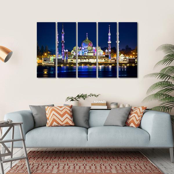 Crystal Mosque Terengganu Canvas Wall Art-5 Horizontal-Gallery Wrap-22" x 12"-Tiaracle