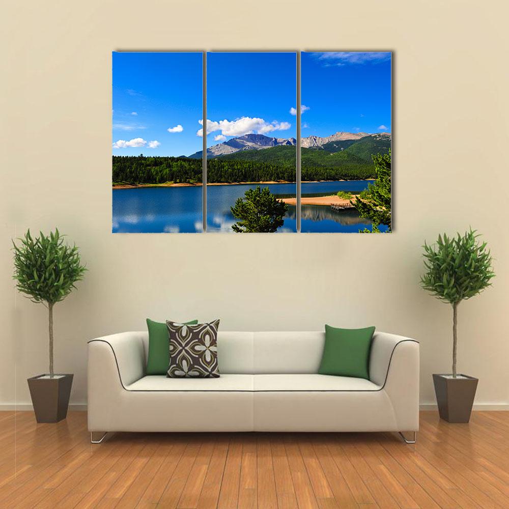 Reservoir Near Pikes Peak Canvas Wall Art-3 Horizontal-Gallery Wrap-25" x 16"-Tiaracle