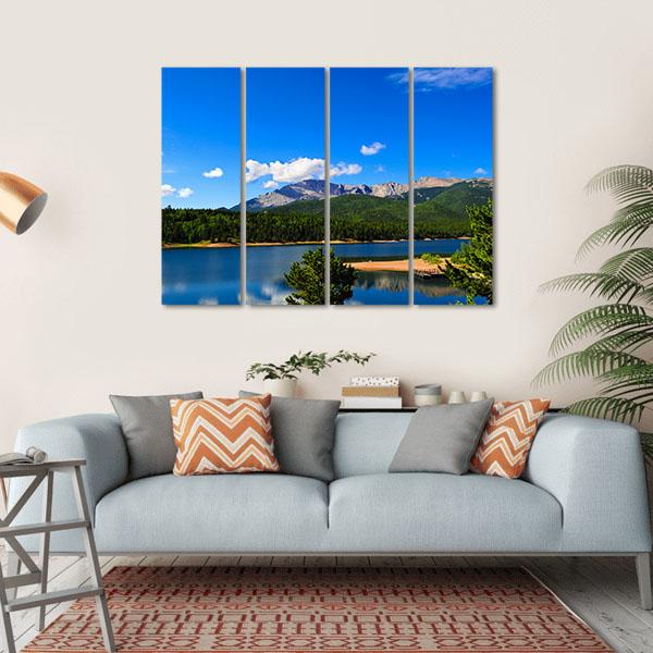 Reservoir Near Pikes Peak Canvas Wall Art-4 Horizontal-Gallery Wrap-34" x 24"-Tiaracle