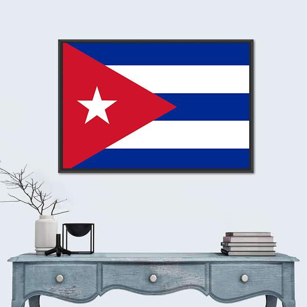 Cuba Flag Canvas Wall Art-1 Piece-Floating Frame-24" x 16"-Tiaracle