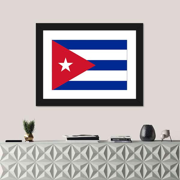 Cuba Flag Canvas Wall Art-1 Piece-Framed Print-20" x 16"-Tiaracle
