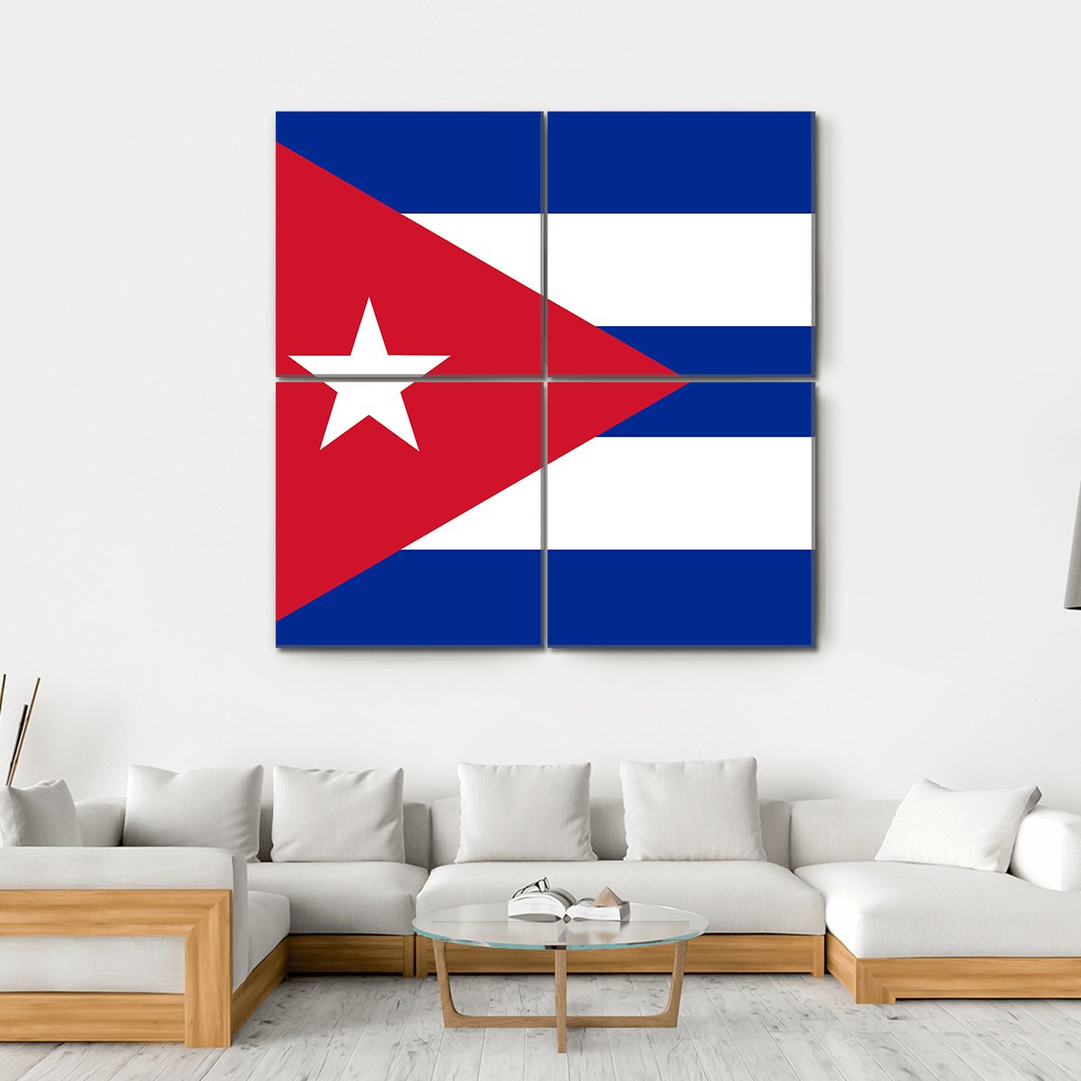 Cuba Flag Canvas Wall Art-4 Square-Gallery Wrap-17" x 17"-Tiaracle