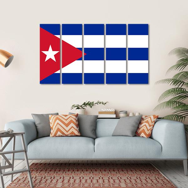 Cuba Flag Canvas Wall Art-5 Horizontal-Gallery Wrap-22" x 12"-Tiaracle
