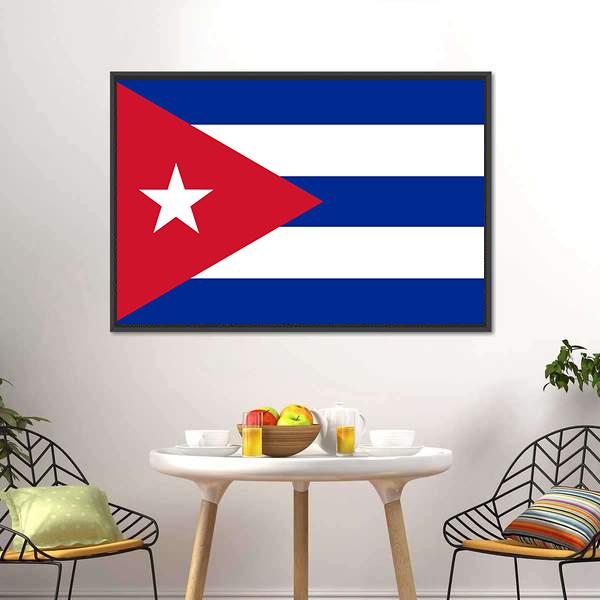 Cuba Flag Canvas Wall Art-3 Horizontal-Gallery Wrap-25" x 16"-Tiaracle