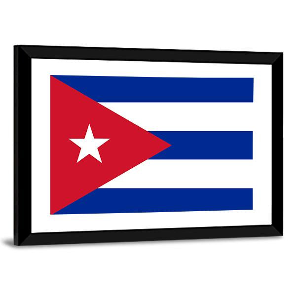 Cuba Flag Canvas Wall Art-5 Horizontal-Gallery Wrap-22" x 12"-Tiaracle