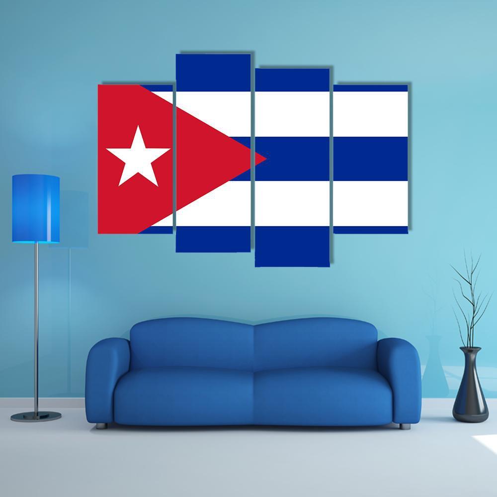 Cuba Flag Canvas Wall Art-4 Pop-Gallery Wrap-50" x 32"-Tiaracle