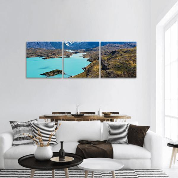 Cuernos Del Paine Panoramic Canvas Wall Art-3 Piece-25" x 08"-Tiaracle