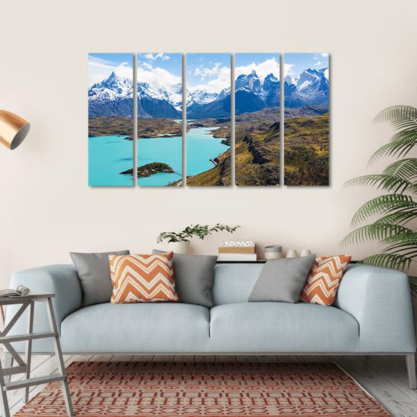 Cuernos Del Paine Canvas Wall Art-5 Horizontal-Gallery Wrap-22" x 12"-Tiaracle