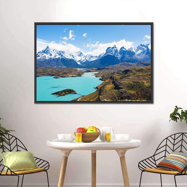 Cuernos Del Paine Canvas Wall Art-5 Horizontal-Gallery Wrap-22" x 12"-Tiaracle