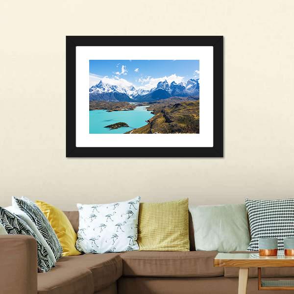 Cuernos Del Paine Canvas Wall Art-5 Horizontal-Gallery Wrap-22" x 12"-Tiaracle