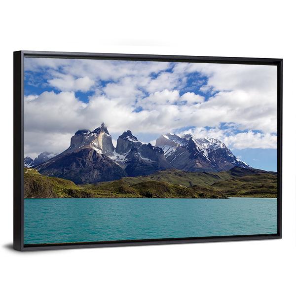 Cuernos Del Paine Chile Canvas Wall Art-3 Horizontal-Gallery Wrap-25" x 16"-Tiaracle