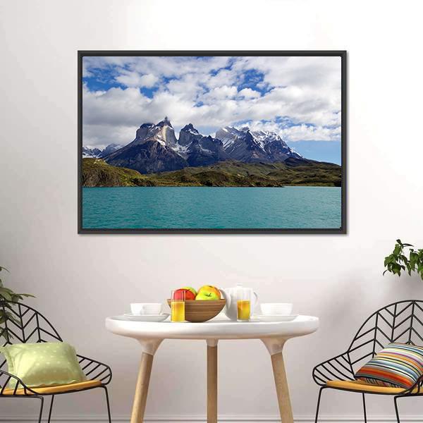 Cuernos Del Paine Chile Canvas Wall Art-3 Horizontal-Gallery Wrap-25" x 16"-Tiaracle
