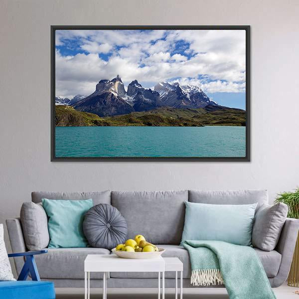 Cuernos Del Paine Chile Canvas Wall Art-3 Horizontal-Gallery Wrap-25" x 16"-Tiaracle
