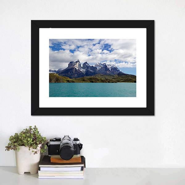 Cuernos Del Paine Chile Canvas Wall Art-1 Piece-Framed Print-20" x 16"-Tiaracle