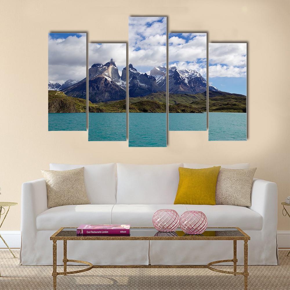 Cuernos Del Paine Chile Canvas Wall Art-5 Pop-Gallery Wrap-47" x 32"-Tiaracle