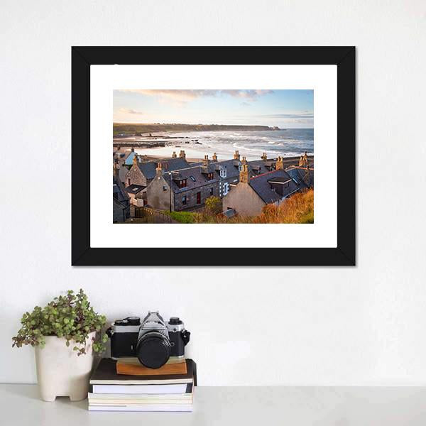 Cullen Town Scotland Canvas Wall Art-3 Horizontal-Gallery Wrap-25" x 16"-Tiaracle