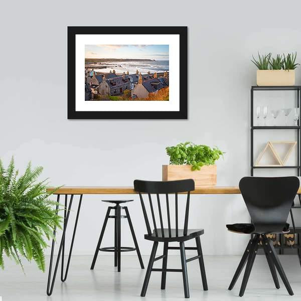 Cullen Town Scotland Canvas Wall Art-3 Horizontal-Gallery Wrap-25" x 16"-Tiaracle