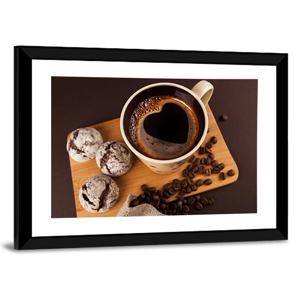 Cup Of Coffee Canvas Wall Art-3 Horizontal-Gallery Wrap-25&quot; x 16&quot;-Tiaracle