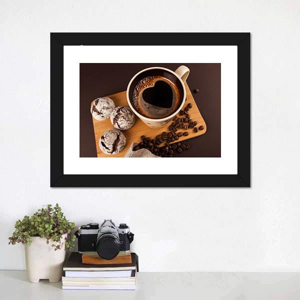 Cup Of Coffee Canvas Wall Art-3 Horizontal-Gallery Wrap-25&quot; x 16&quot;-Tiaracle