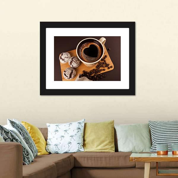Cup Of Coffee Panoramic Canvas Wall Art-1 Piece-36" x 12"-Tiaracle