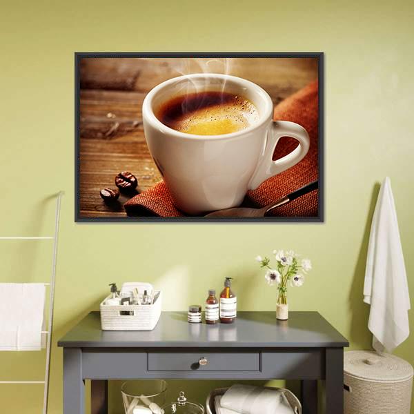 Cup Of Espresso Canvas Wall Art-5 Horizontal-Gallery Wrap-22" x 12"-Tiaracle