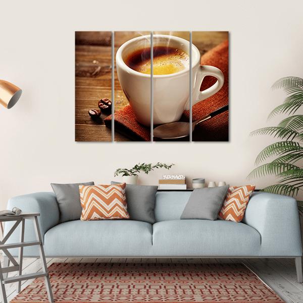 Cup Of Espresso Canvas Wall Art-4 Horizontal-Gallery Wrap-34" x 24"-Tiaracle