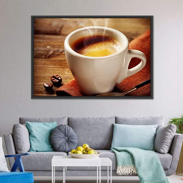 Cup Of Espresso Canvas Wall Art-3 Horizontal-Gallery Wrap-25&quot; x 16&quot;-Tiaracle