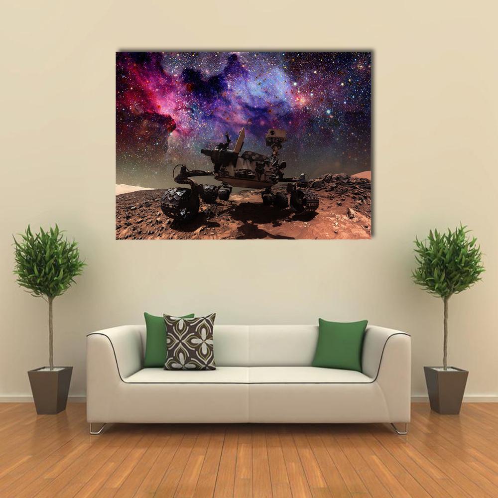 Curiosity Rover On Mars Canvas Wall Art-1 Piece-Gallery Wrap-36" x 24"-Tiaracle