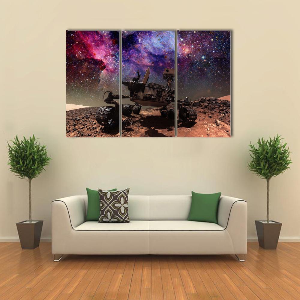 Curiosity Rover On Mars Canvas Wall Art-3 Horizontal-Gallery Wrap-25" x 16"-Tiaracle