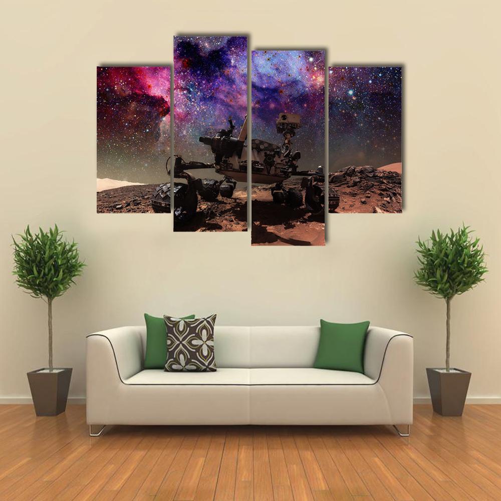 Curiosity Rover On Mars Canvas Wall Art-4 Pop-Gallery Wrap-34" x 20"-Tiaracle