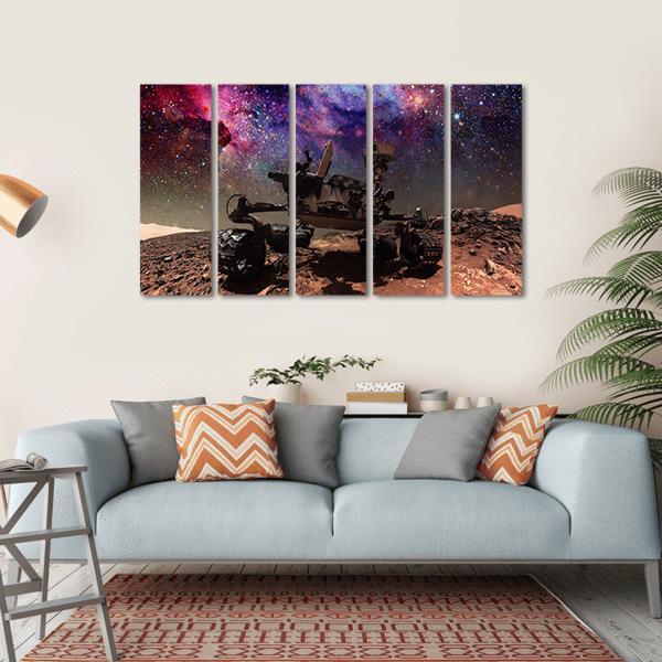 Curiosity Rover On Mars Canvas Wall Art-5 Horizontal-Gallery Wrap-22" x 12"-Tiaracle