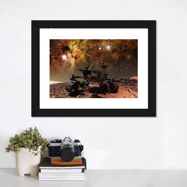 Curiosity Rover On Mars Canvas Wall Art-5 Horizontal-Gallery Wrap-22" x 12"-Tiaracle