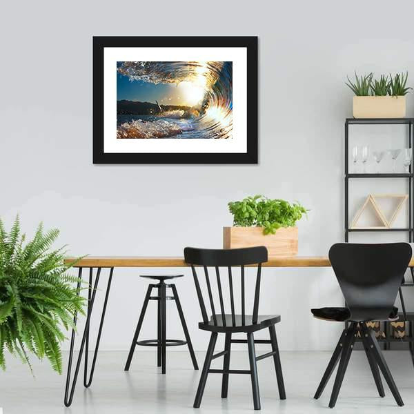 Curly Breaking Wave Canvas Wall Art-3 Horizontal-Gallery Wrap-25" x 16"-Tiaracle