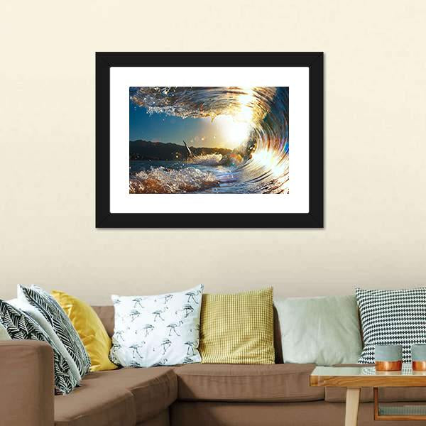 Curly Breaking Wave Canvas Wall Art-1 Piece-Framed Print-20" x 16"-Tiaracle