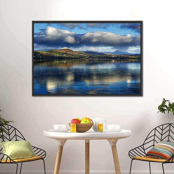 Currane Lake Canvas Wall Art-1 Piece-Floating Frame-24" x 16"-Tiaracle